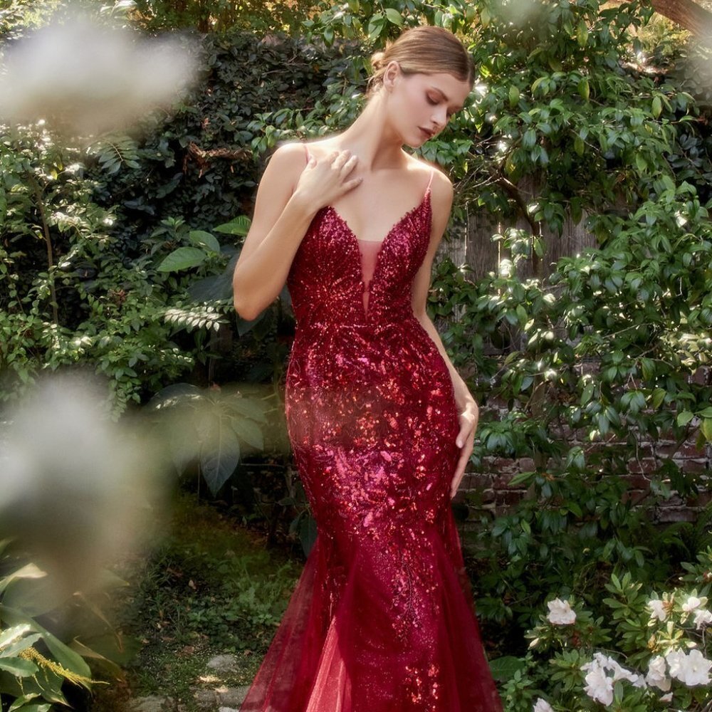N/A NEW LONG OFF THE SHOULDER EMBROIDERED SEQUIN DRESS WITH SPAGHETTI 1118